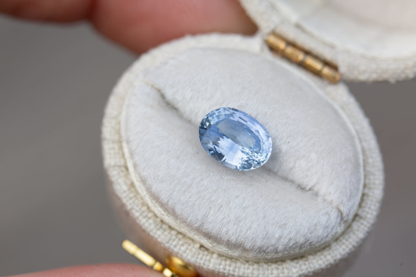 2.02ct oval powder blue periwinkle sapphire