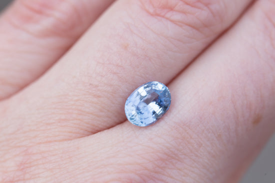 2.02ct oval powder blue periwinkle sapphire