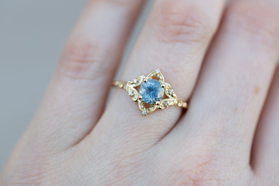Aurora setting with round Montana sapphire