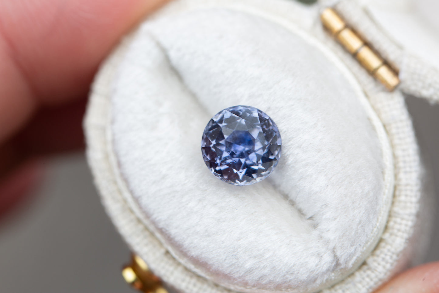 2.27ct round purple blue sapphire