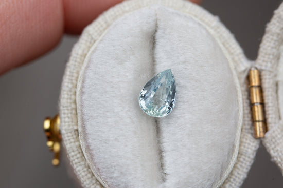 Load image into Gallery viewer, .97ct pear light pastel blue teal sapphire
