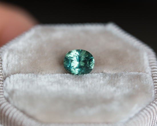 1.65ct oval teal sapphire