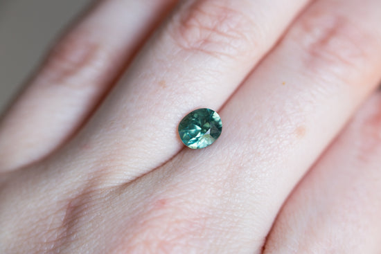 1.65ct oval teal sapphire