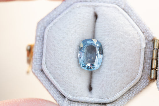 Load image into Gallery viewer, 1.66ct cushion cut blue grey sapphire
