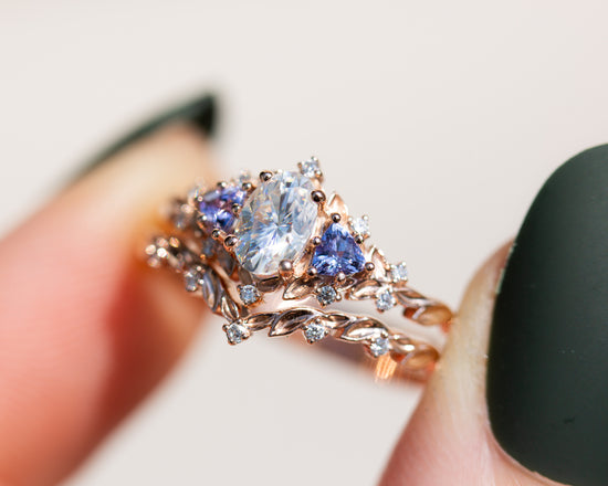 1.70 carat Oval Diamond Three-Stone Engagement Ring | Lauren B Jewelry