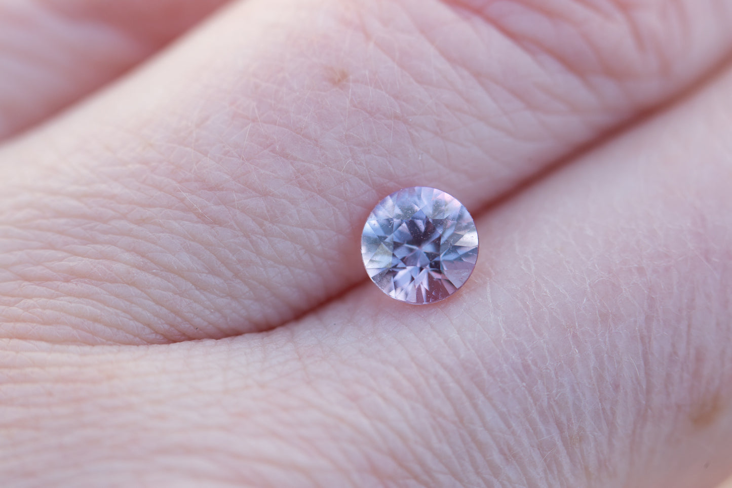 1.18ct round light pink purple sapphire