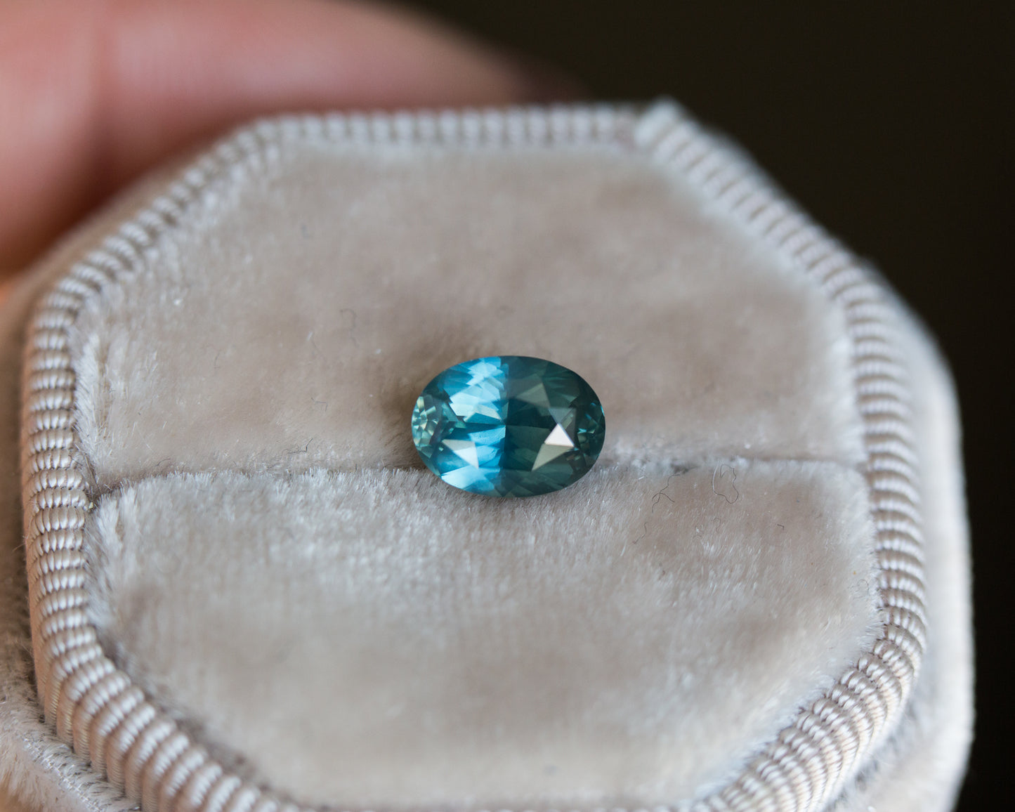 1.9ct oval blue green sapphire