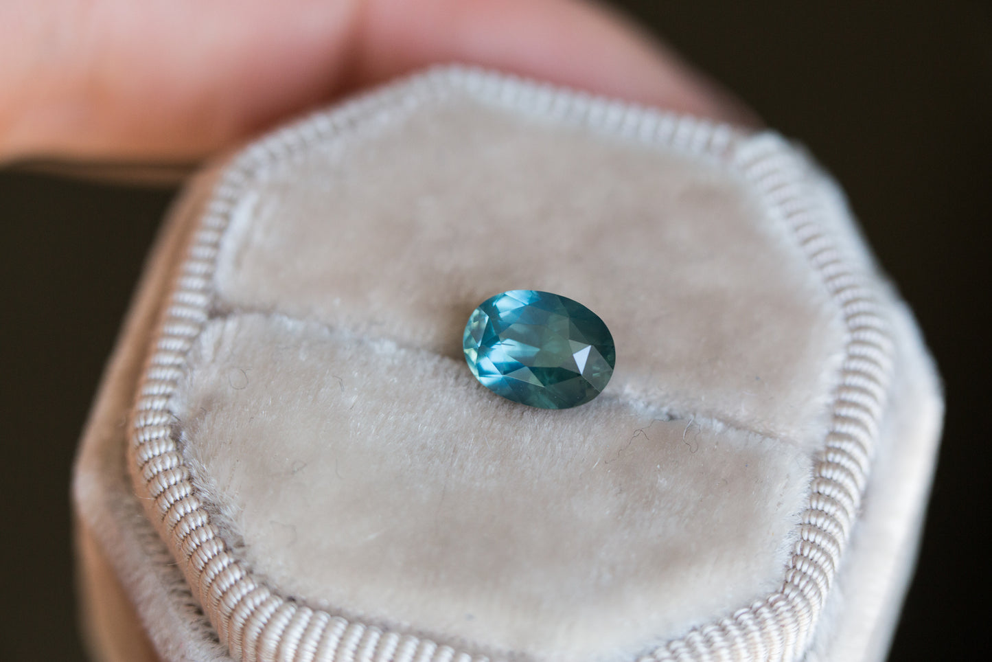 1.9ct oval blue green sapphire