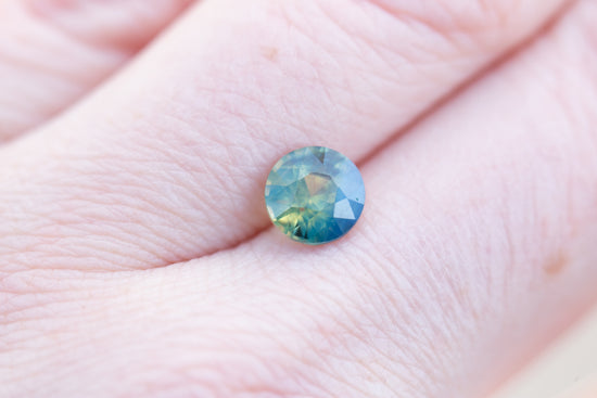1.98ct round opaque green blue/teal sapphire