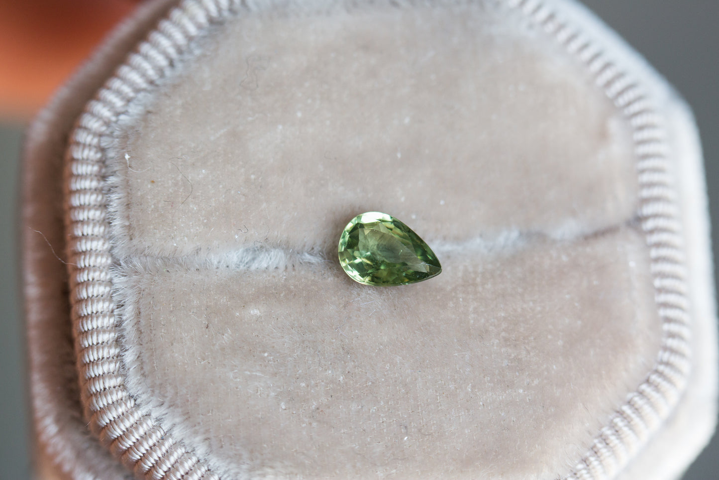 .74ct olive green pear sapphire