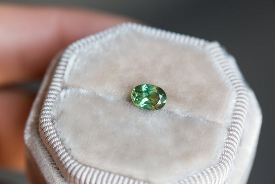 1.04ct oval light green/teal Australian sapphire
