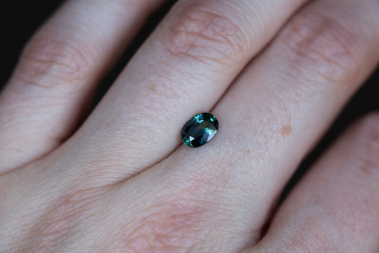 .99ct oval blue green sapphire