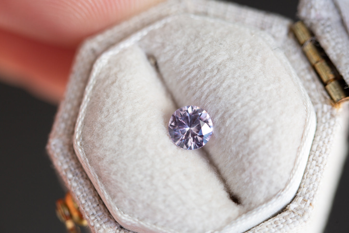 Load image into Gallery viewer, .52ct round light purple sapphire
