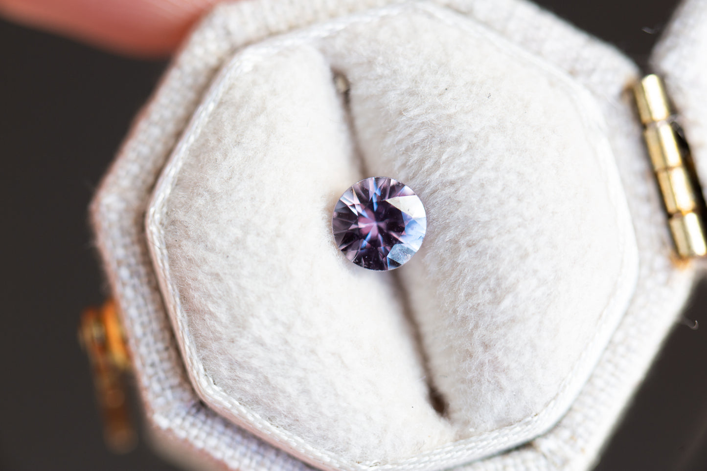 .58ct round mauve purple sapphire