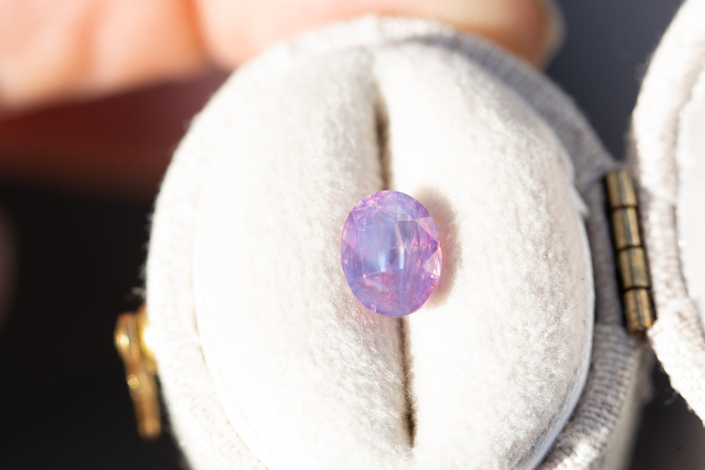 1.53ct oval opalescent pink purple sapphire