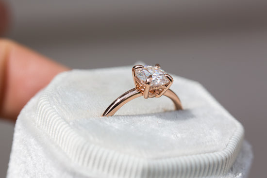 Load image into Gallery viewer, Round solitaire moissanite engagement ring, claw prongs
