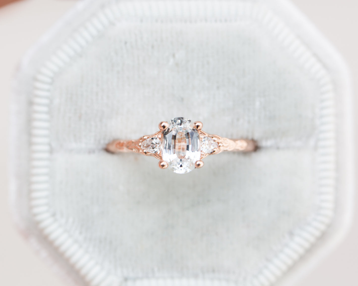 Vintage White Sapphire Ring Set Sterling Silver Diamond Engagement Ring for  Women Promise Ring September Birthstone Anniversary Gift for Her - Etsy