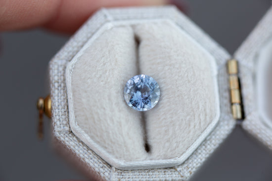 1.05ct round light blue sapphire