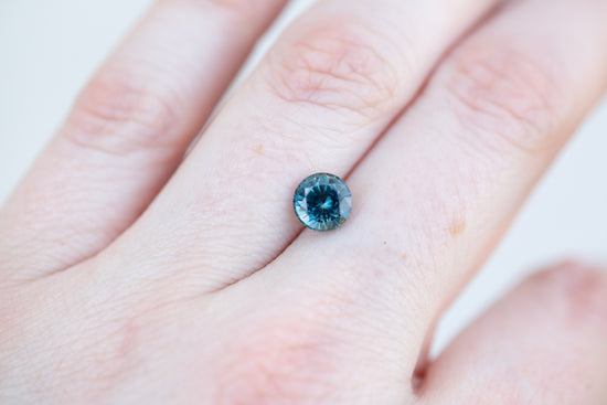 1.78ct blue green round sapphire