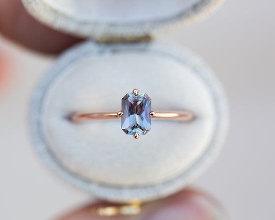 Solitaire multi color sapphire ring