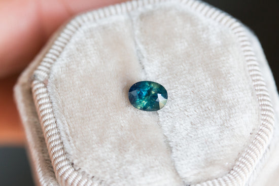 .96ct oval blue green sapphire