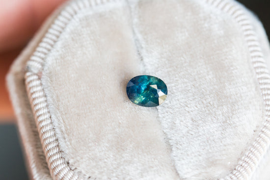 .96ct oval blue green sapphire