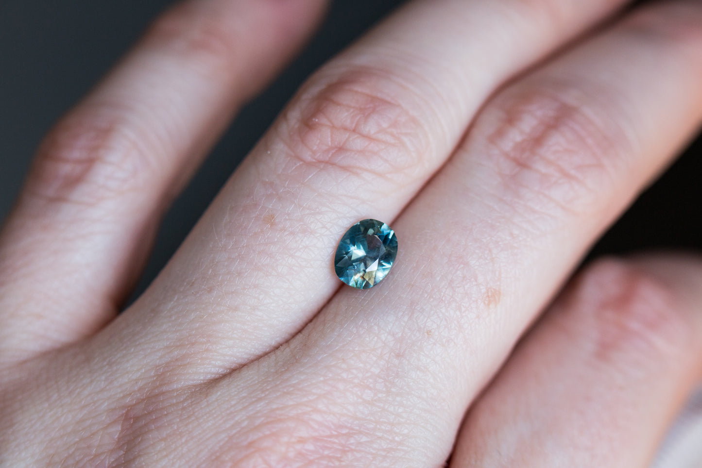 1.47ct oval blue teal sapphire