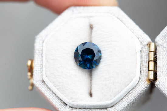 1.59ct round deep blue sapphire