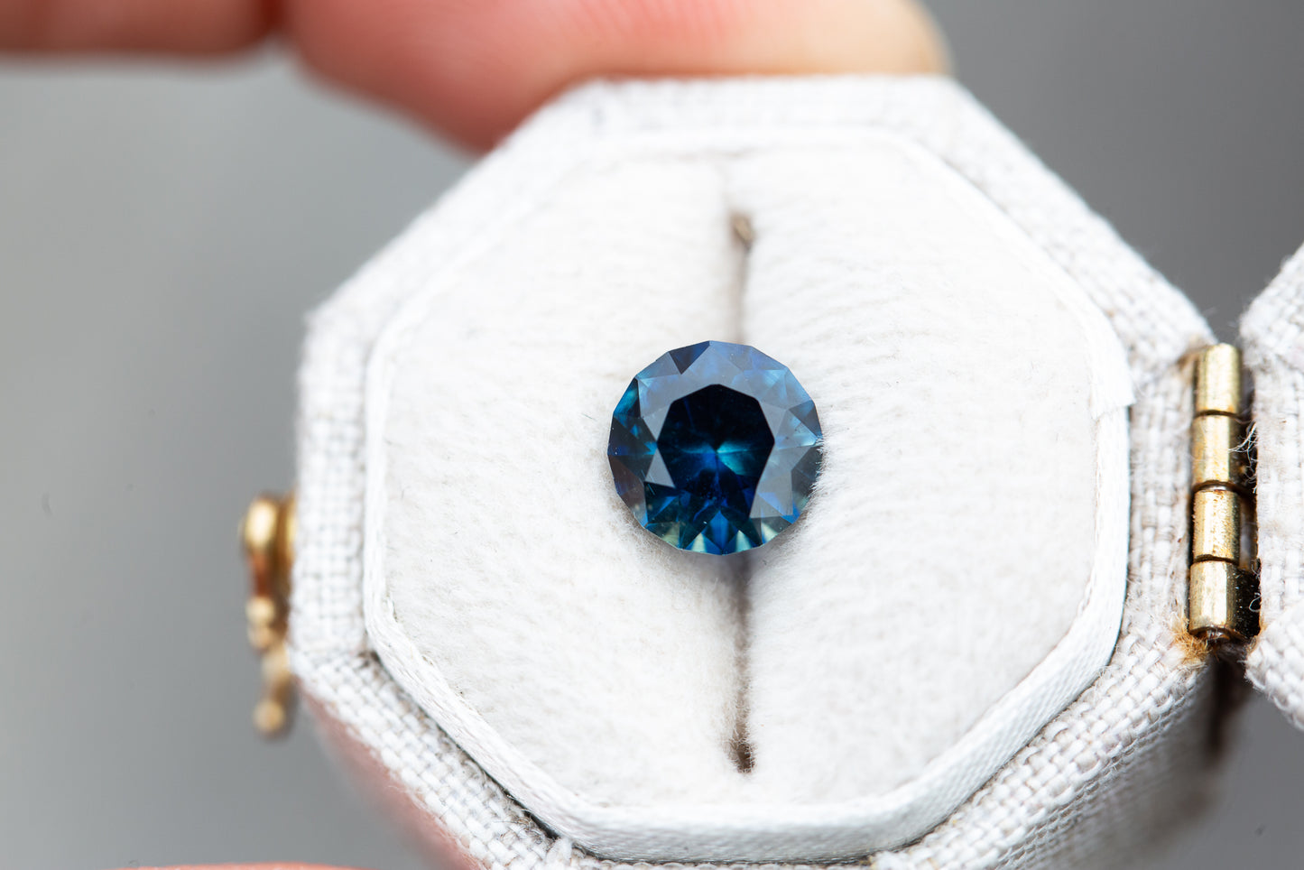 1.59ct round deep blue sapphire