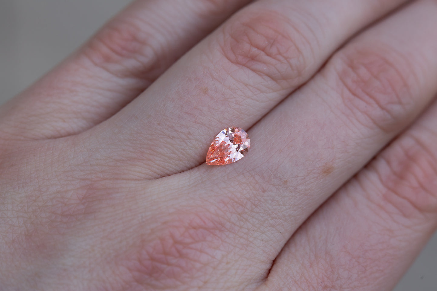 1.03ct pear fancy vivid pink lab diamond