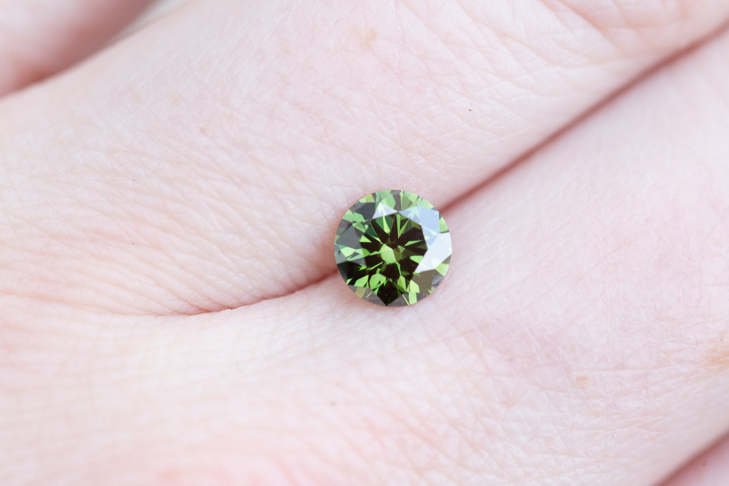 .88ct round fancy vivid green lab diamond