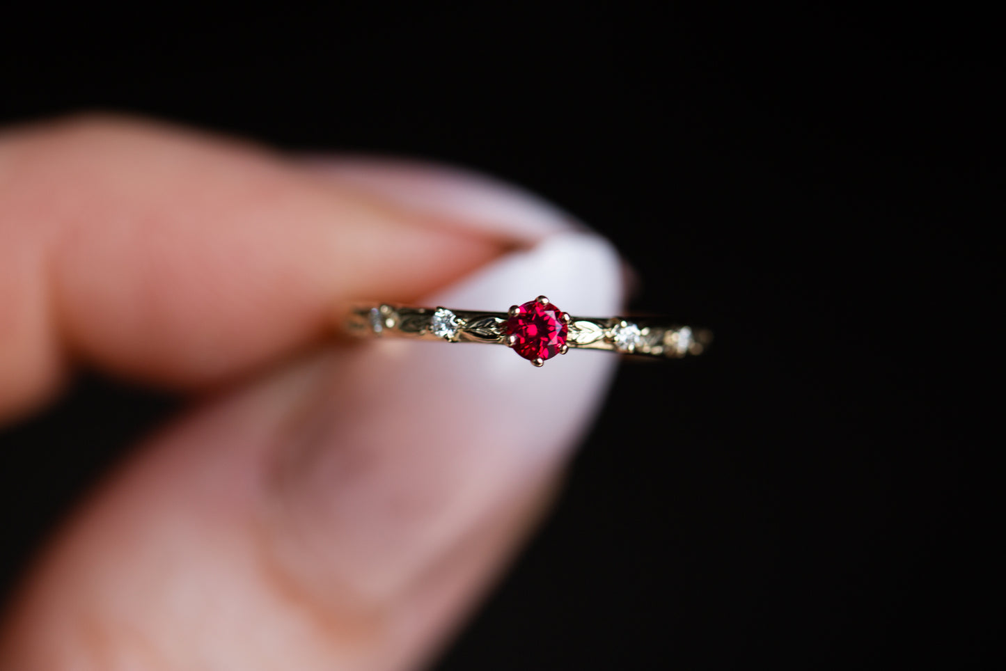 3mm ruby Elvina ring