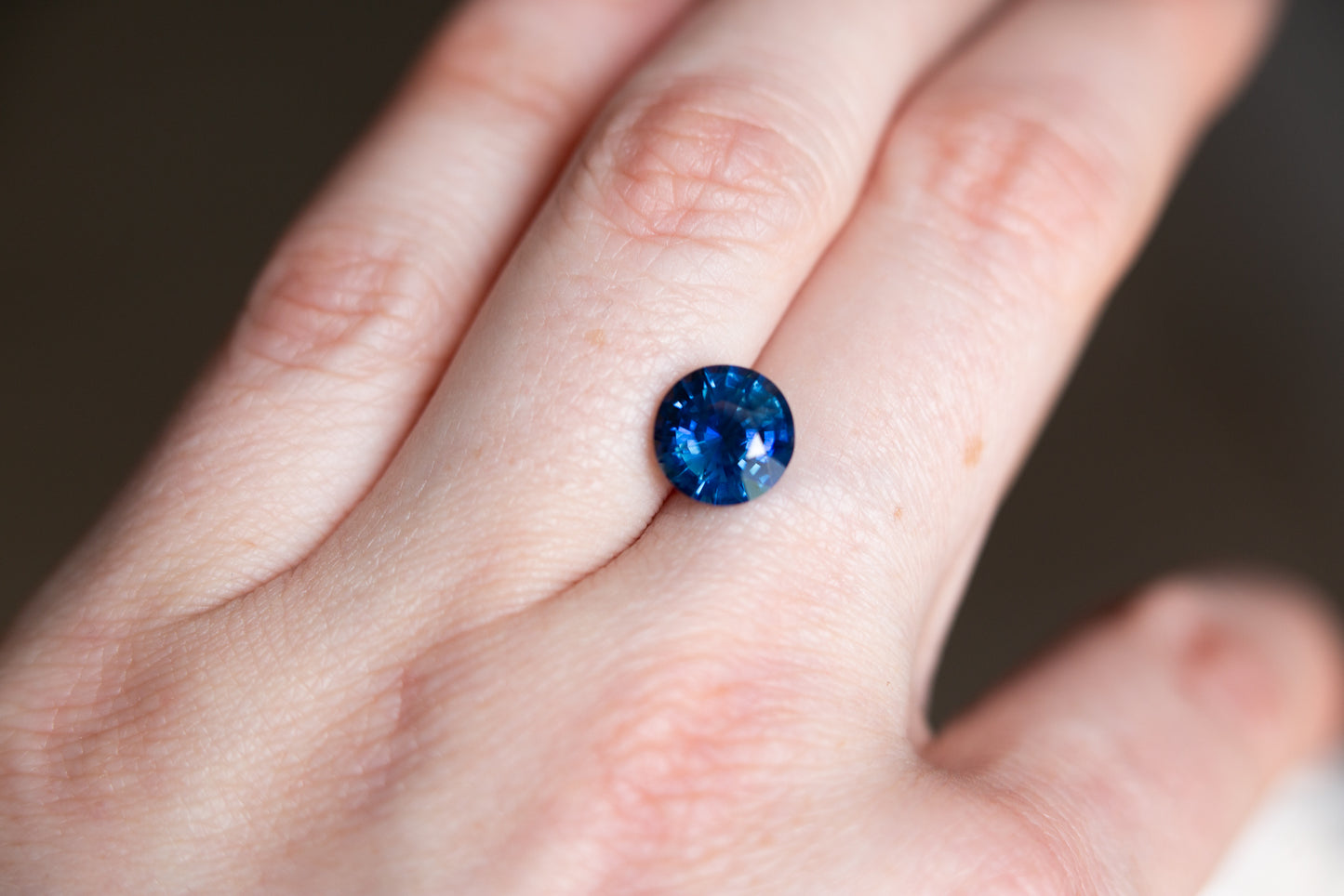3.6ct round blue sapphire