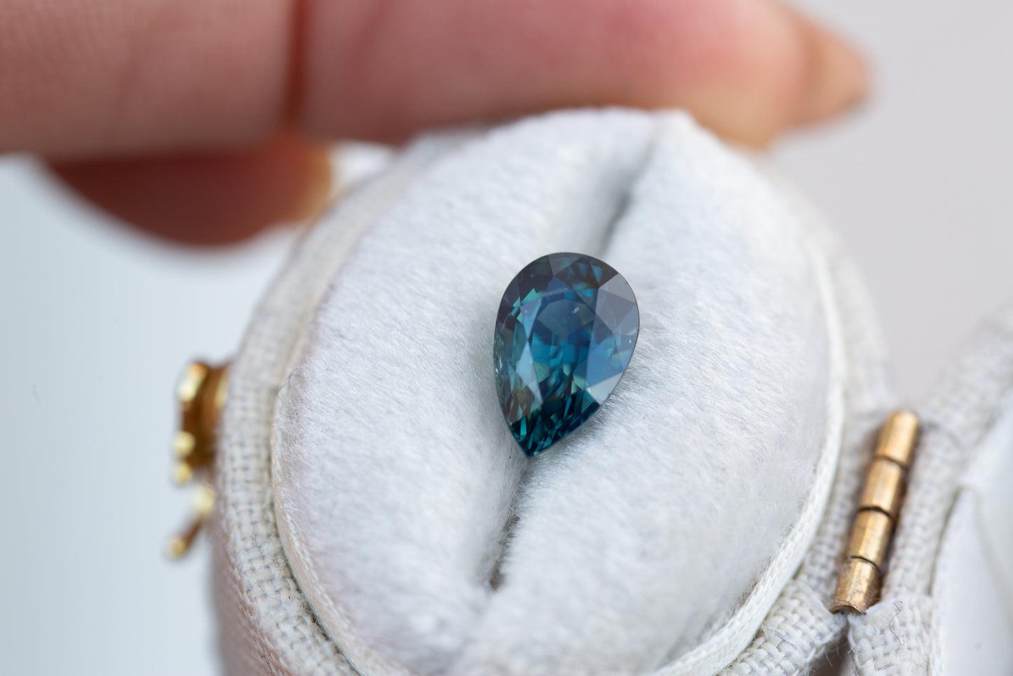 1.98ct pear blue teal sapphire