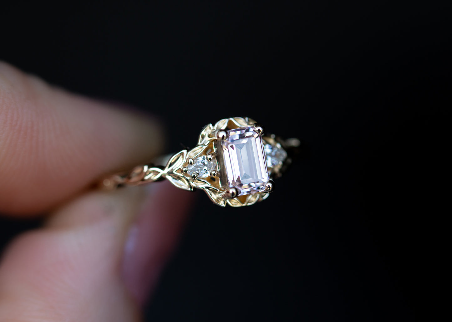 The Evelyn setting with lab pink sapphire – Oore jewelry