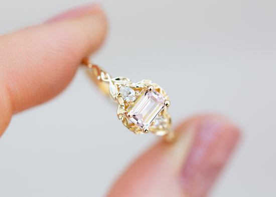 The Evelyn setting with lab pink sapphire – Oore jewelry