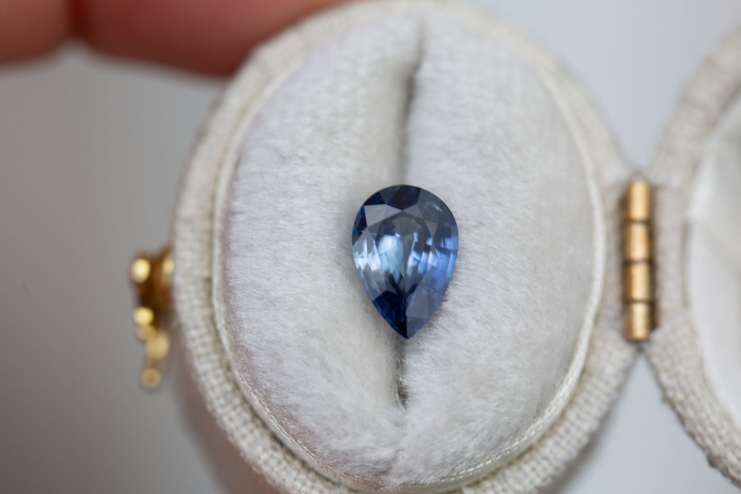 1.44ct pear blue sapphire
