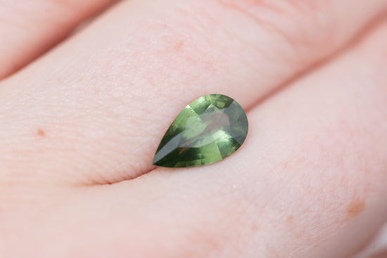 2.12ct pear slightly opaque green sapphire