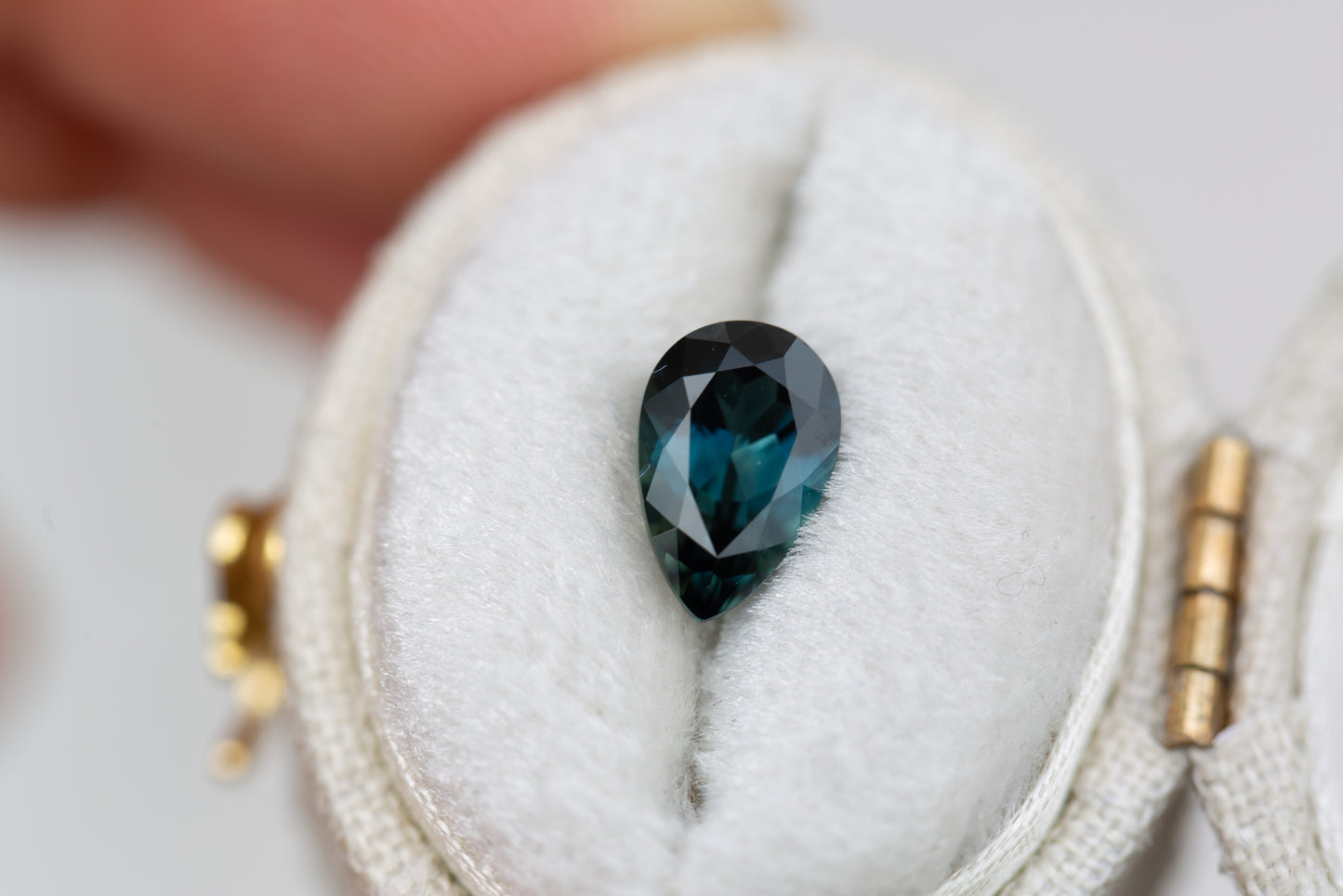 1.81ct pear deep blue green sapphire