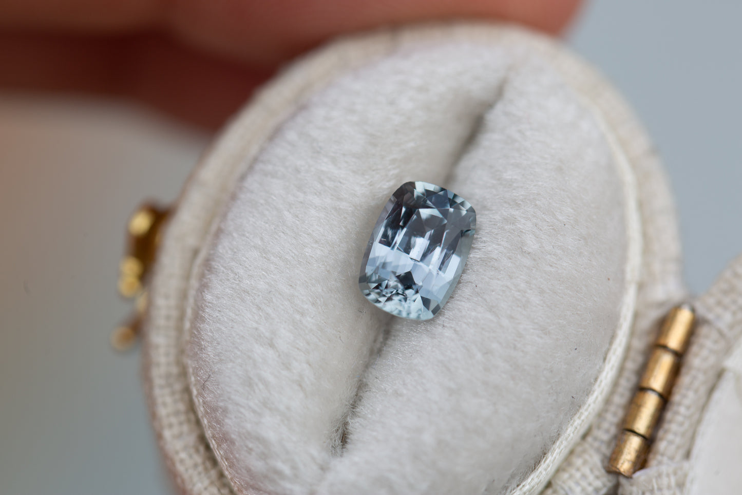 Load image into Gallery viewer, 1.3ct cushion cut grey sapphire
