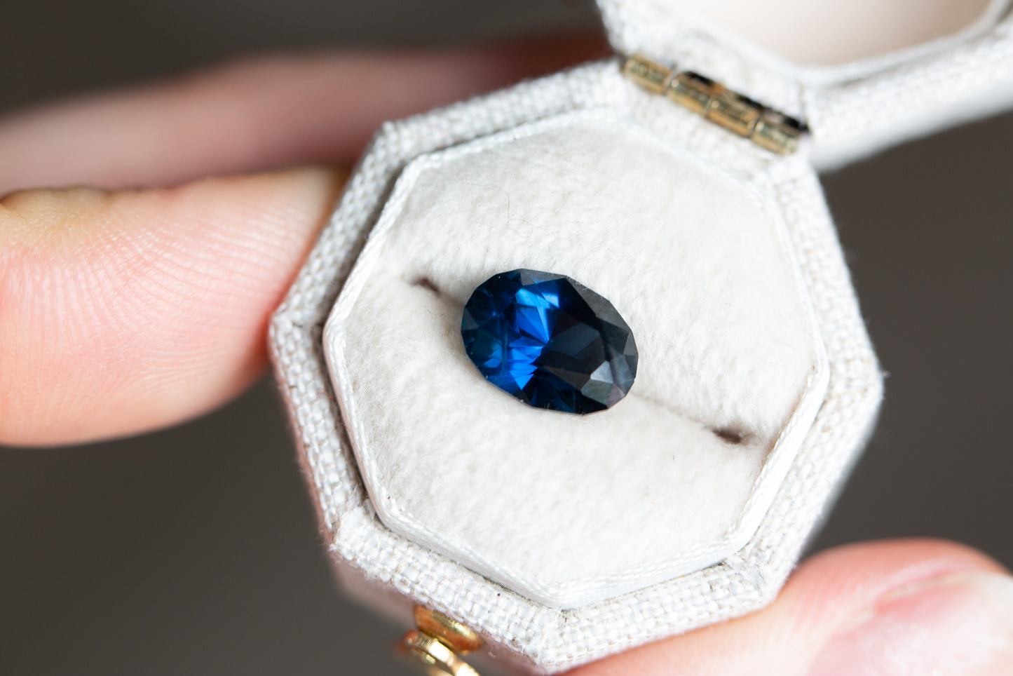 2.61ct oval deep blue sapphire