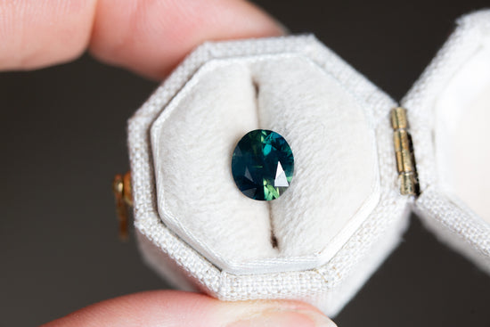 1.97ct deep blue green sapphire