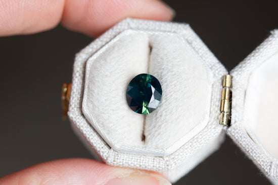 1.97ct deep blue green sapphire