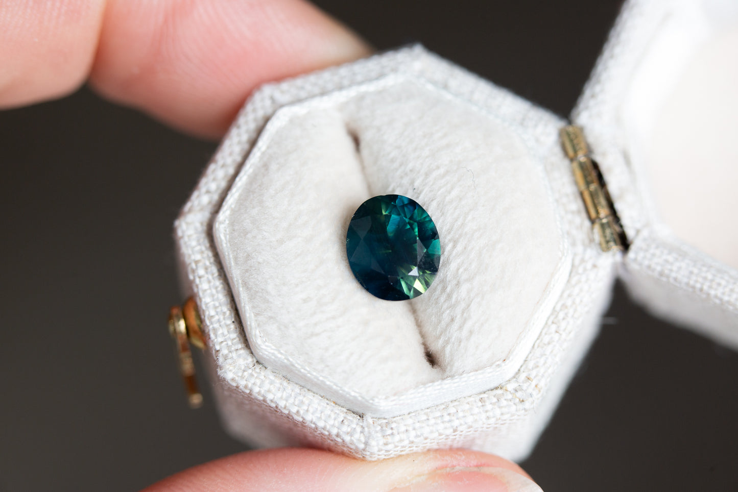 1.97ct deep blue green sapphire