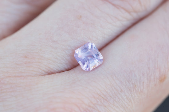 1.57ct radiant cut opalescent pinky lavender sapphire