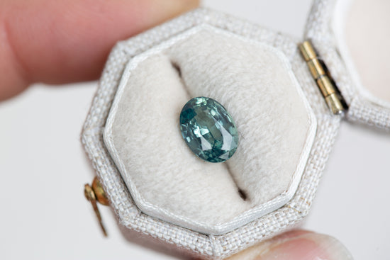 2.01ct oval teal sapphire