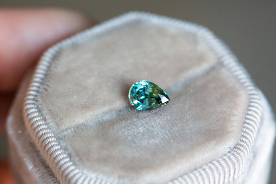 1.05ct pear blue green sapphire