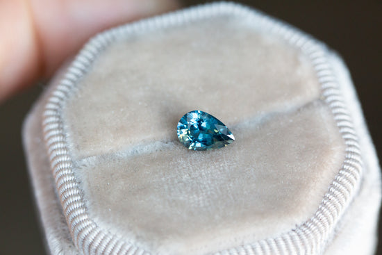 1.06ct pear blue teal sapphire