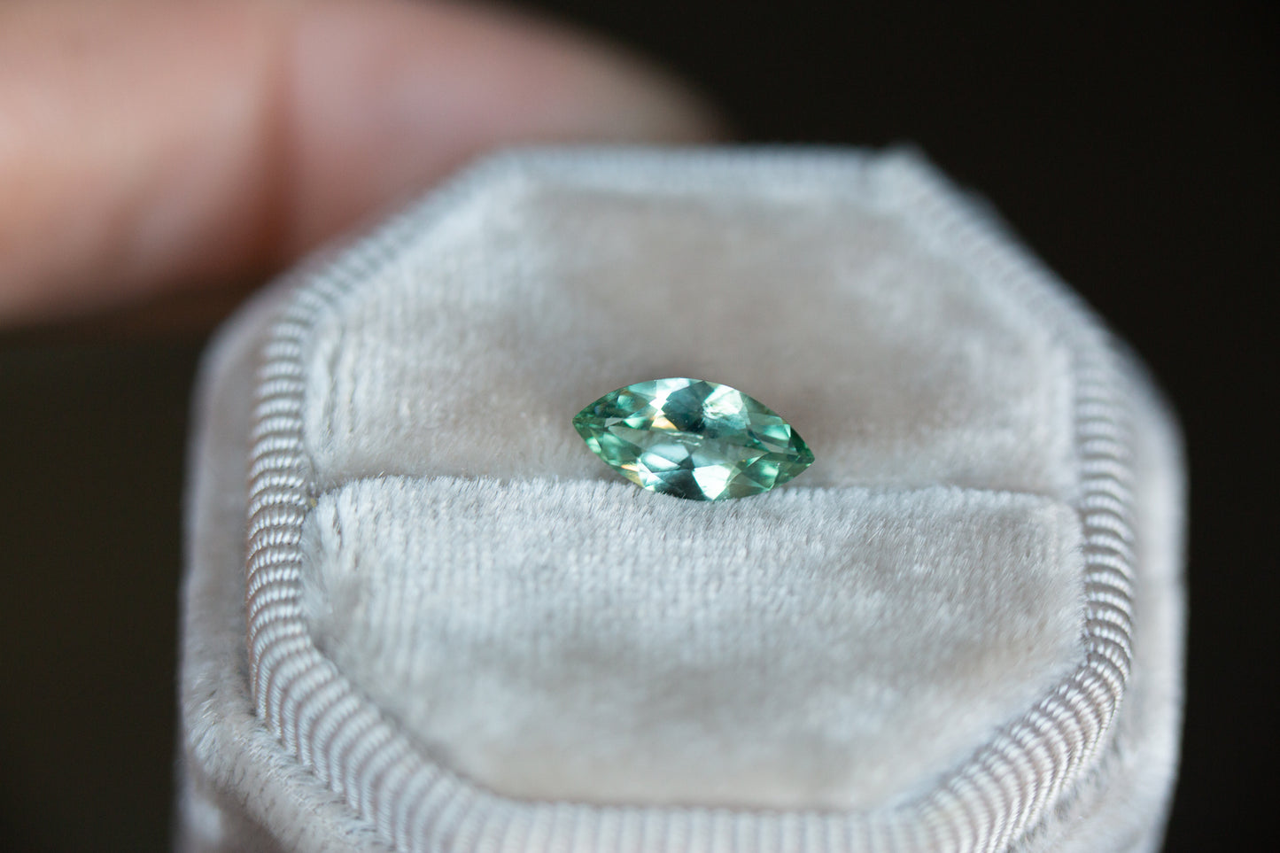 ON HOLD 1.32ct marquise green Montana sapphire