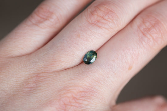 .84ct oval opaque green teal sapphire